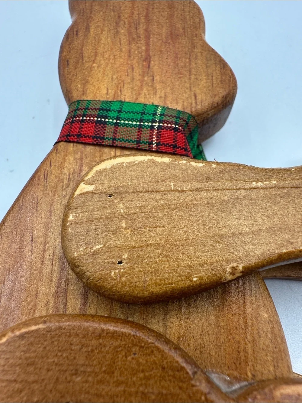 Hand Crafted Wooden Bear Candle Holder & Duck that holds cards. Folk Art